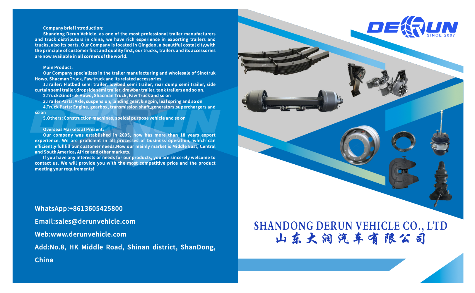Derun Trailer Partes