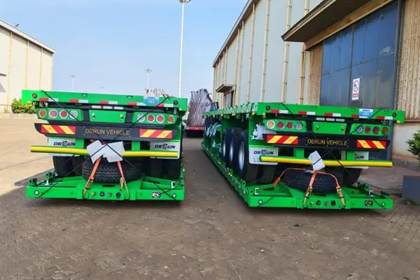 Derun IV unitates tri-axe navis dropside semi trailer missum est Algeria