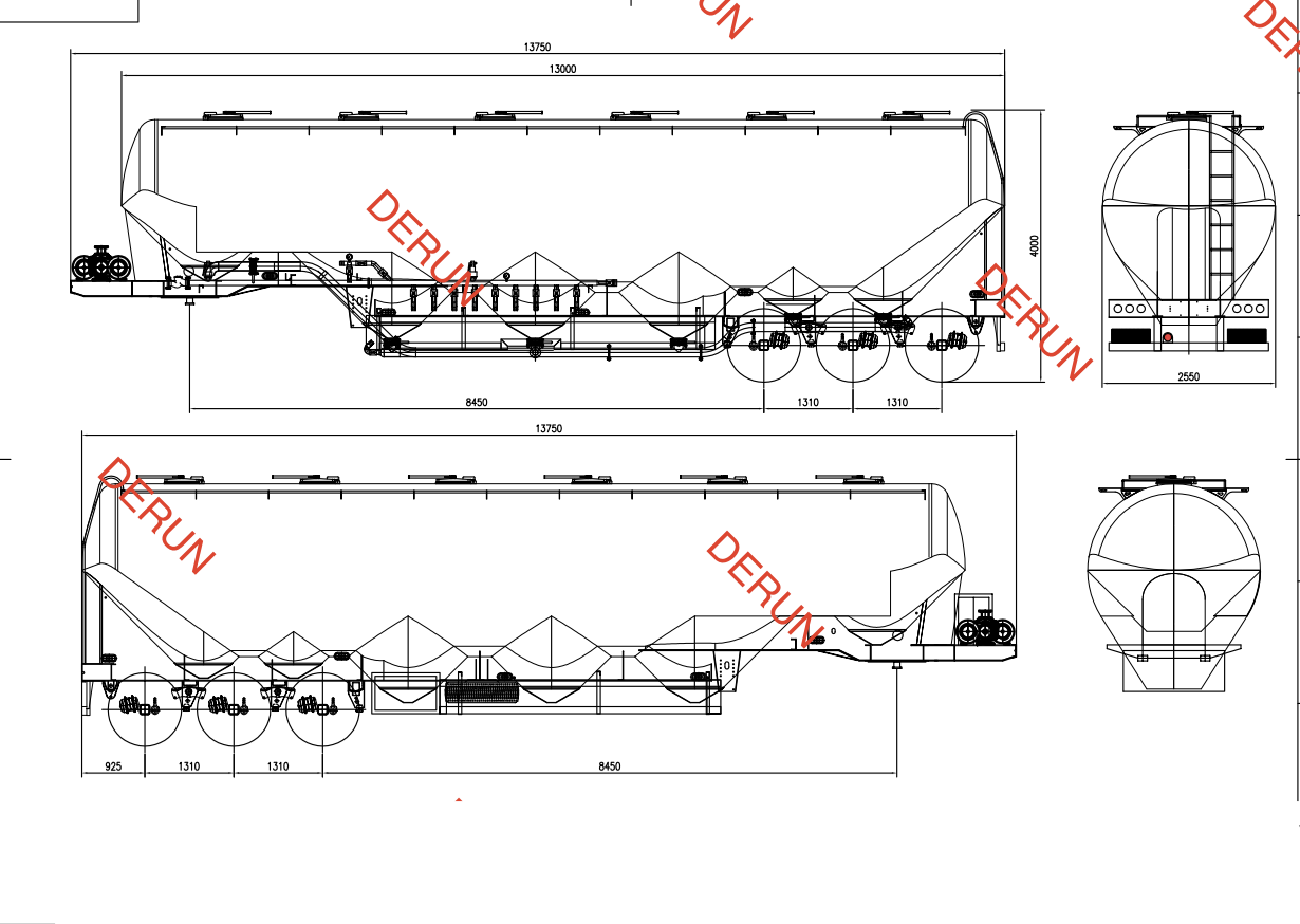 Drawing LVI CBM Caementa Tank Semi Trailer