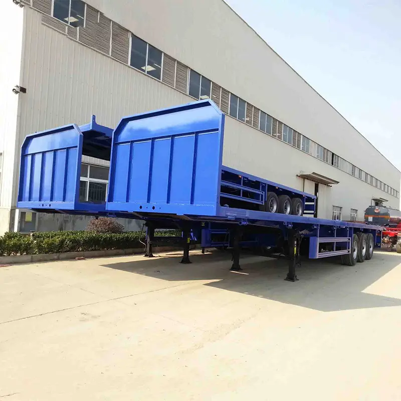 Derun Flatbed semi Trailer cum fronte Board